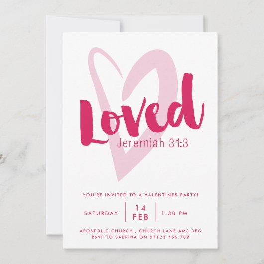 Christliche Valentinstag-Party Einladung (Vorderseite)