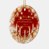 Christliche Vers Weihnachtskerzen Keramikornament (Rechts)