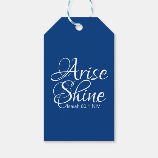 Christliche Verse Blauer Anfall und Shine Geschenkanhänger (Vorderseite)