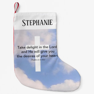 Christliche Verse der Blauen Himmel und des Weißen Kleiner Weihnachtsstrumpf