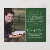 Christliche Verse Grünes Abschluss Foto (Vorderseite)