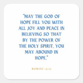 Christliche Verse Quadratischer Aufkleber (Vorderseite)