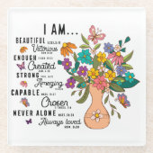 Christliche Verse//Schrift mit Inspiration Glasuntersetzer (Vorderseite)