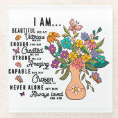 Christliche Verse//Schrift mit Inspiration Glasuntersetzer (Vorderseite)