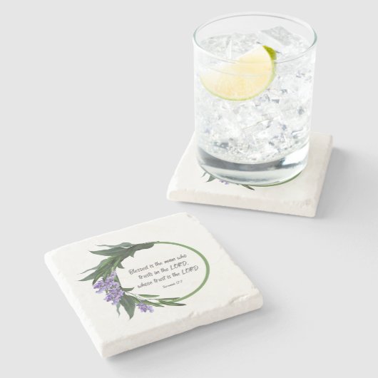 Christliche Verse Stone Untersetzer Jeremiah 17 (Seitenansicht)