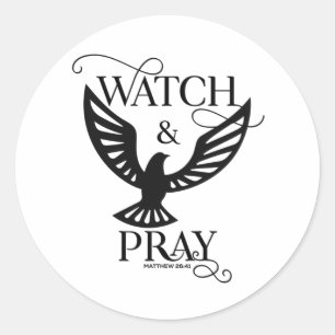 Christliche Verse-Uhr und Beten Runder Aufkleber