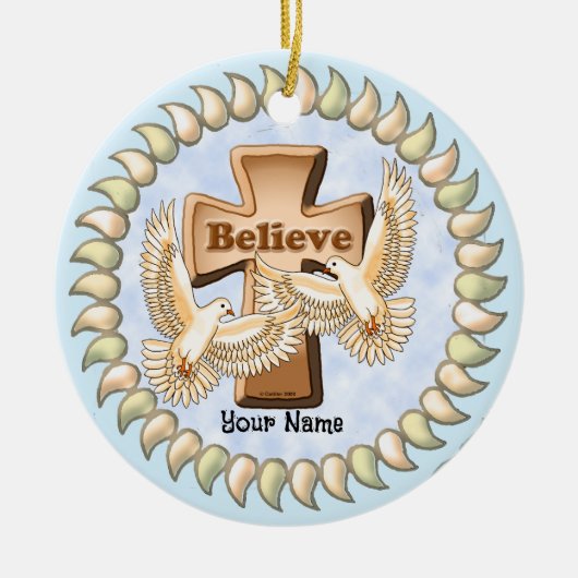 Christliche Verzierung durch Glory Cross Keramik Ornament (Vorne)