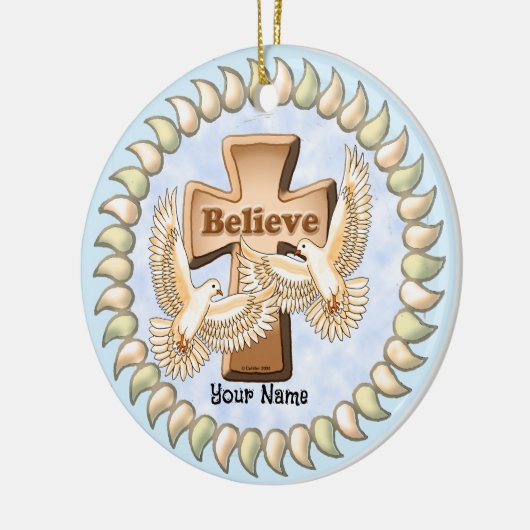 Christliche Verzierung durch Glory Cross Keramik Ornament (Links)