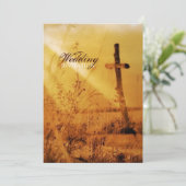 Christliche Vintage Hochzeit Einladung (Stehend Vorderseite)