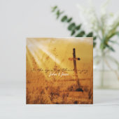 Christliche Vintage Landkreuzhochzeit Einladung (Stehend Vorderseite)