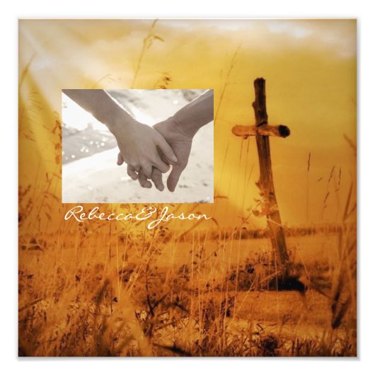 Christliche Vintage Langlaufhochzeit Fotodruck (Vorne)