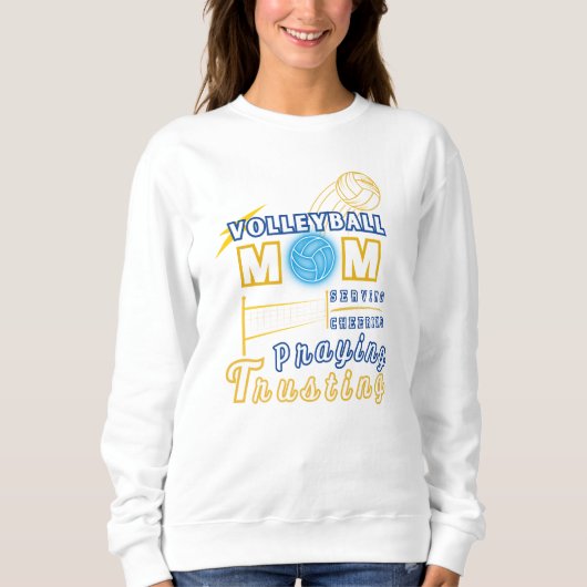 Christliche Volleyball-Mama vorne hinten Sweatshirt (Vorderseite)