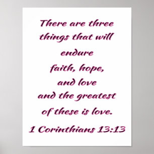 Christliche Wall Art Faith, Hope and Liebe Poster