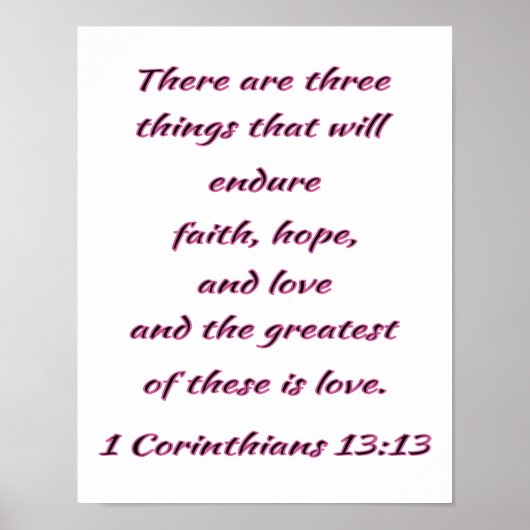 Christliche Wall Art Faith, Hope and Liebe Poster (Vorne)