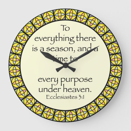 Christliche Wall Clock - Ecclesiastes 3:1 Große Wanduhr (Vorderseite)