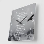Christliche Wall Clock - Isaiah 40:31 Quadratische Wanduhr (Winkel)