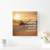 Christliche Wall Clock Jeremiah 17:7 Quadratische Wanduhr (Zuhause)