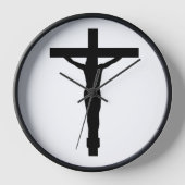 Christliche Wall-Uhr - Crucifix-Design Uhr (Vorderseite)