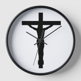 Christliche Wall-Uhr - Crucifix-Design Uhr
