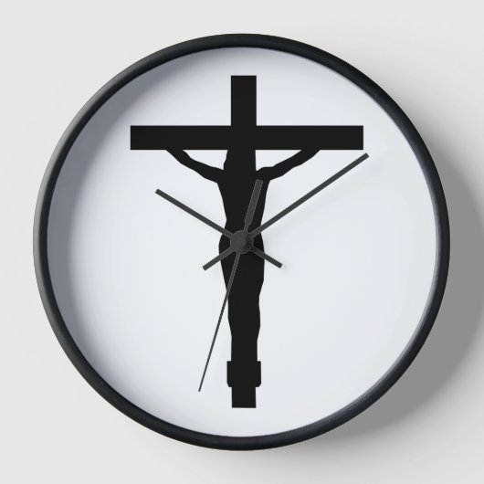 Christliche Wall-Uhr - Crucifix-Design Uhr (Vorderseite)