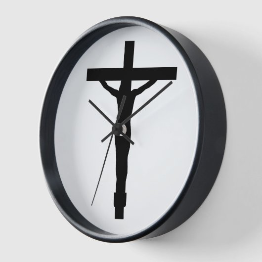 Christliche Wall-Uhr - Crucifix-Design Uhr (Winkel)