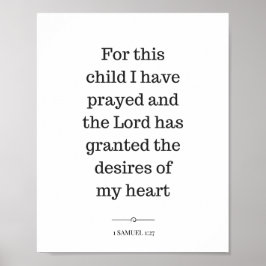 Christliche Wandkunst, 1 Samuel 1:27, Bibelverse Poster