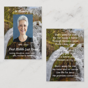 Christliche Wasserfall-Landschaft  Erinnerungsande Visitenkarte