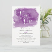 Christliche Wasserfarbe für Hochzeiten Lila Einladung (Stehend Vorderseite)