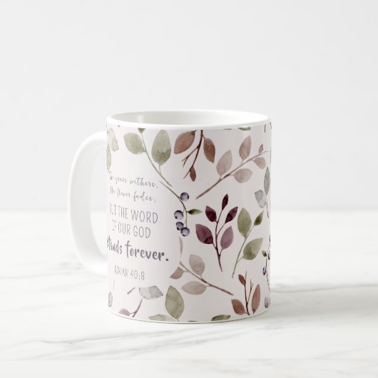 Christliche Wasserfarben-Fallleaf-Musterschrift Kaffeetasse (Vorderseite Links)