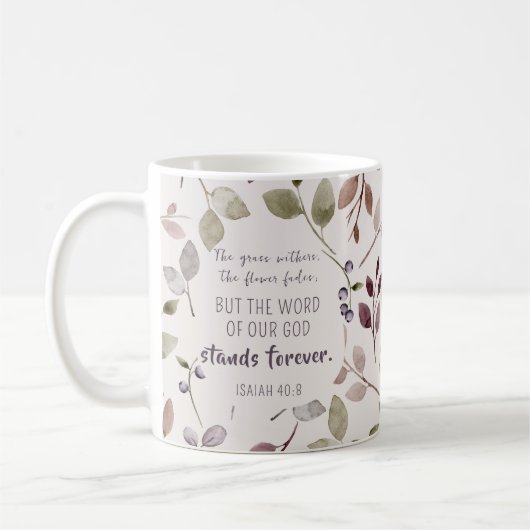 Christliche Wasserfarben-Fallleaf-Musterschrift Kaffeetasse (Links)