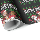 Christliche Weihnachten glücklich BIRTHDAY JESUS F Geschenkpapier (Rolleneckpunkt)