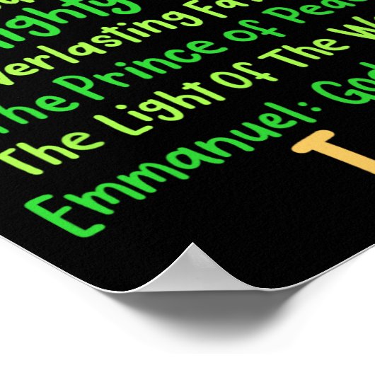 Christliche Weihnachten Jesus Bibel Namen Weihnach Poster (Ecke)