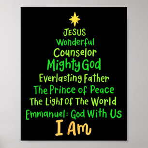 Christliche Weihnachten Jesus Bible Weihnachtsbaum Poster