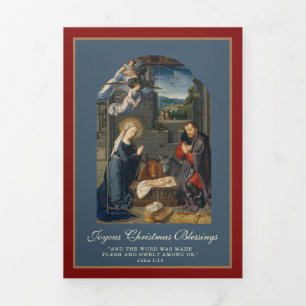 Christliche Weihnachten Jesus Jungfrau Mary St Jos Dreifach Gefaltete Urlaubskarte