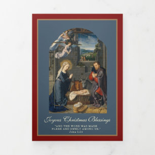Christliche Weihnachten Jesus Jungfrau Mary St Jos Dreifach Gefaltete Urlaubskarte