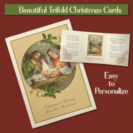 Christliche Weihnachten Jesus Jungfrau Mary St Jos Dreifach Gefaltete Urlaubskarte