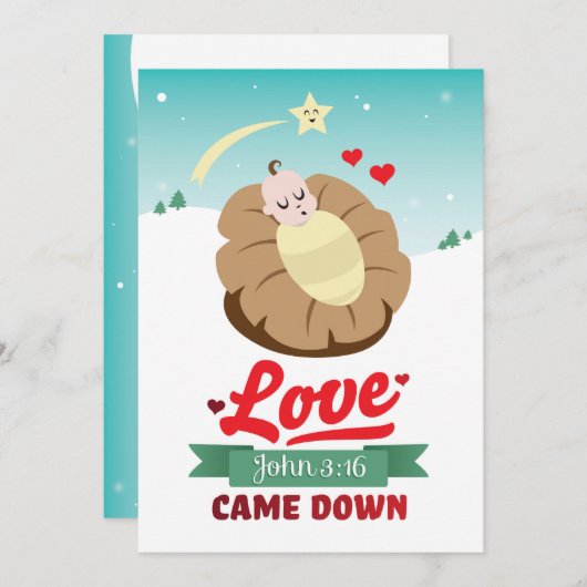 Christliche Weihnachten Johannes 3:16 Liebe kam Je (Vorne/Hinten)