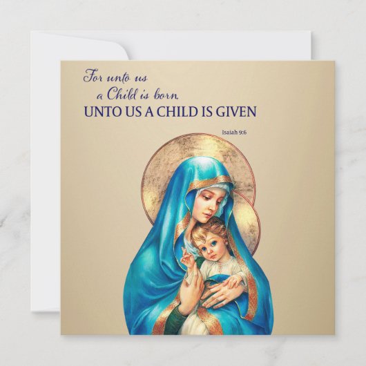 Christliche Weihnachten Uns ein Kind gegeben (Vorderseite)