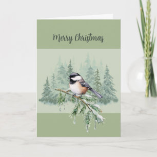 Christliche Weihnachten Winter Fichtenbaum Meise