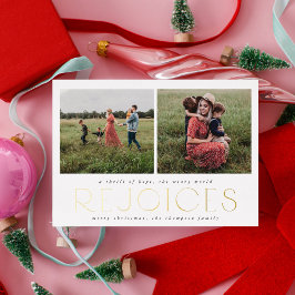 Christliche Weihnachts-Fotokarte Schwarz Freude Folieneinladung