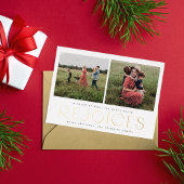 Christliche Weihnachts-Fotokarte Schwarz Freude Folieneinladung