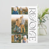 Christliche Weihnachts-Fotokarten Freude Feiertagskarte (Stehend Vorderseite)