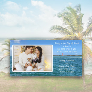 Christliche Weihnachts-Leuchtturm Ocean Foto Card Feiertagskarte