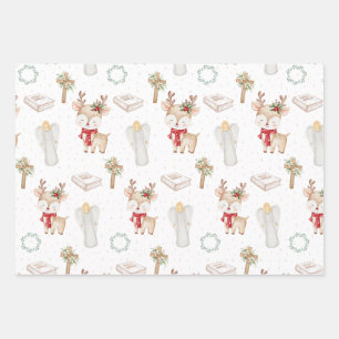 Christliche Weihnachts-Rentier-Geschenkpapierbögen Geschenkpapier Set