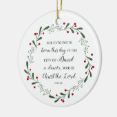 Christliche Weihnachtsbibel Verse Jesus Erretter L Keramik Ornament (Links)