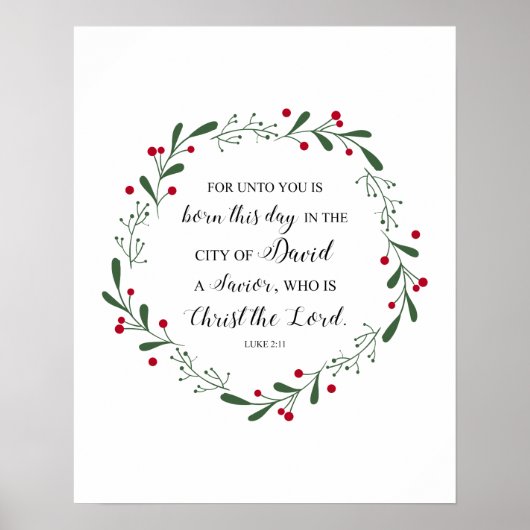 Christliche Weihnachtsbibel Verse Jesus Erretter L Poster (Vorne)