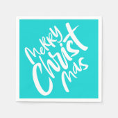 Christliche Weihnachtsbriefe Religious Aquamarin B Serviette (Vorderseite)