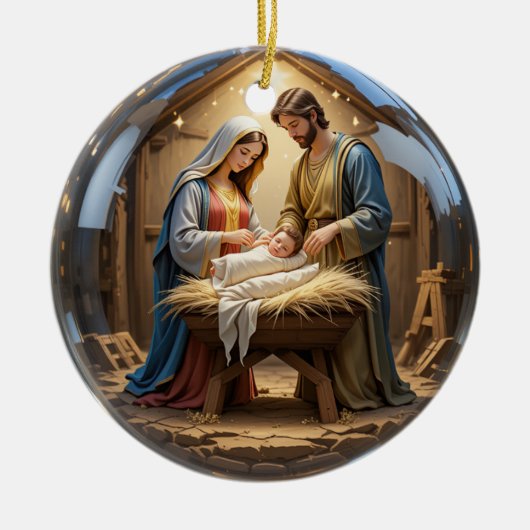 Christliche Weihnachtsfeier - Keramik Urlaubsstimm Keramik Ornament (Vorne)