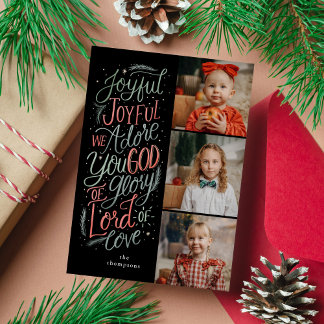 Christliche Weihnachtsfoto-Karte Joyful Joyful Hym Feiertagskarte