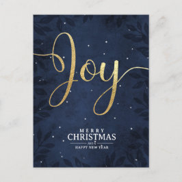 Christliche Weihnachtsfreude Gold Dark Blue Night  Feiertagspostkarte